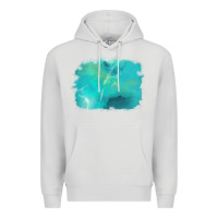 Dove Grey turquoise background Premium Hoodie - AdoDesignShop