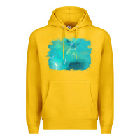 Lemon turquoise background Premium Hoodie - AdoDesignShop