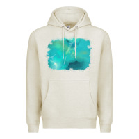 Oatmeal Heather turquoise background Premium Hoodie - AdoDesignShop