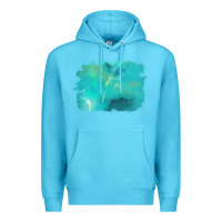 Ocean Blue turquoise background Premium Hoodie - AdoDesignShop