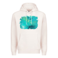 Pale Pink turquoise background Premium Hoodie - AdoDesignShop