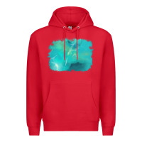 Red turquoise background Premium Hoodie - AdoDesignShop