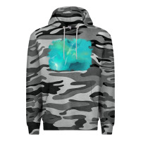 Slate Camo turquoise background Premium Hoodie - AdoDesignShop