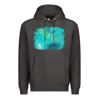 Smoke turquoise background Premium Hoodie - AdoDesignShop