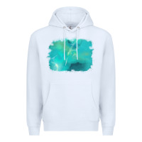 White turquoise background Premium Hoodie - AdoDesignShop