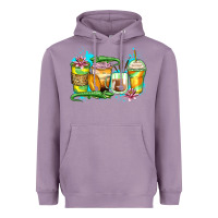 Lavender alligator coffee cups Heavyweight Hoodie - Zillion Design Studio