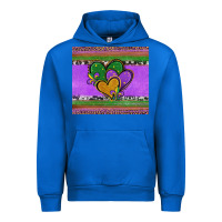 Cobalt mardi gras hearts and fleur de lis Urban Hoodie - Jasminsmagicworld