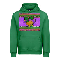 Emerald mardi gras hearts and fleur de lis Urban Hoodie - Jasminsmagicworld