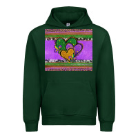 Forest Green mardi gras hearts and fleur de lis Urban Hoodie - Jasminsmagicworld