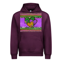 Mauve Wine mardi gras hearts and fleur de lis Urban Hoodie - Jasminsmagicworld