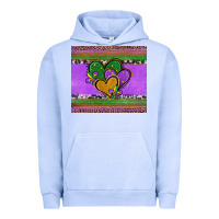 Pigment Grape Ice mardi gras hearts and fleur de lis Urban Hoodie - Jasminsmagicworld