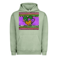 Pigment Oil Green mardi gras hearts and fleur de lis Urban Hoodie - Jasminsmagicworld