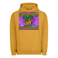 Pigment Peanut Butter mardi gras hearts and fleur de lis Urban Hoodie - Jasminsmagicworld