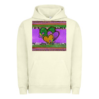 Pigment Pistachio mardi gras hearts and fleur de lis Urban Hoodie - Jasminsmagicworld