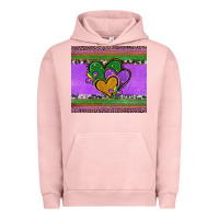 Pigment Salmon mardi gras hearts and fleur de lis Urban Hoodie - Jasminsmagicworld
