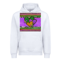 White mardi gras hearts and fleur de lis Urban Hoodie - Jasminsmagicworld