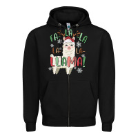 Black fa la la llama Zipper Hoodie - MaliasSmallBusiness