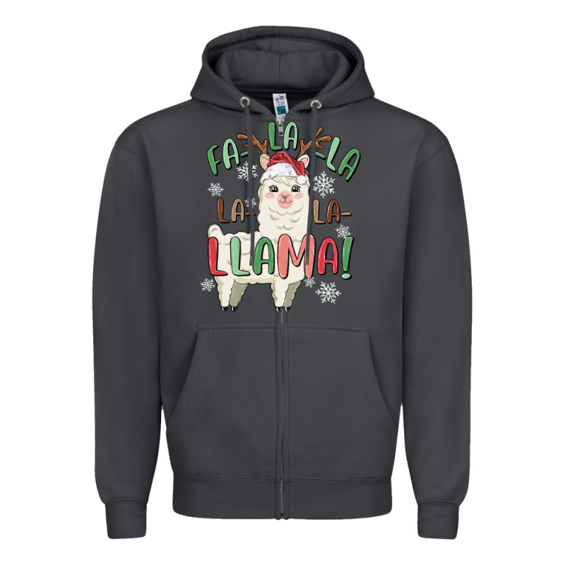 Fa La La Llama Zipper Hoodie by MaliasSmallBusiness | Teevron