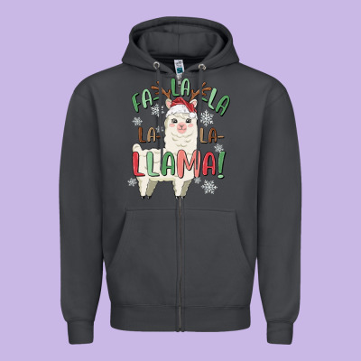 Zipper Hoodie fa la la llama