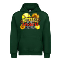 Forest Green Softball Is My Favorite Season Urban Hoodie - LillyAllenDesigns
