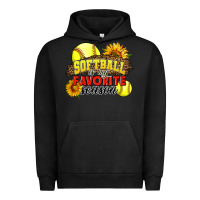 Pigment Black Softball Is My Favorite Season Urban Hoodie - LillyAllenDesigns