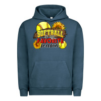 Pigment Midnight Navy Softball Is My Favorite Season Urban Hoodie - LillyAllenDesigns