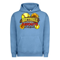 Pigment Pebble Blue Softball Is My Favorite Season Urban Hoodie - LillyAllenDesigns