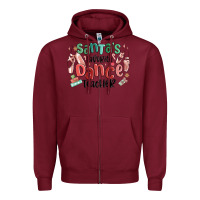 Burgundy santa's favorite dance teacher Zipper Hoodie - MaliasSmallBusiness