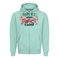 Seafoam santa's favorite dance teacher Zipper Hoodie - MaliasSmallBusiness