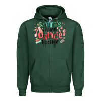 Sports Green santa's favorite dance teacher Zipper Hoodie - MaliasSmallBusiness