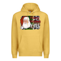 Antique Gold santa merry christmas y'all Premium Hoodie - AdoDesignShop
