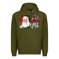 Army Green santa merry christmas y'all Premium Hoodie - AdoDesignShop