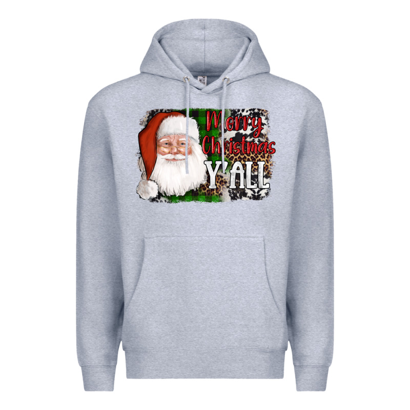 Santa Merry Christmas Y'all Premium Hoodie by AdoDesignShop | Teevron