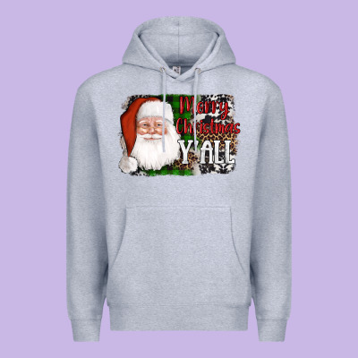 Santa Merry Christmas Y'all Premium Hoodie Designed By Adodesignshop