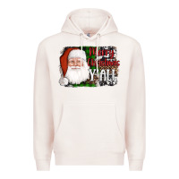 Pale Pink santa merry christmas y'all Premium Hoodie - AdoDesignShop