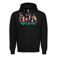Black merry dancemas christmas ballet Zipper Hoodie - MaliasSmallBusiness