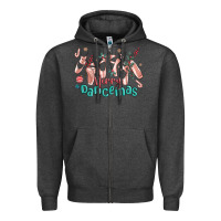 Charcoal Heather merry dancemas christmas ballet Zipper Hoodie - MaliasSmallBusiness