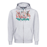 Heather Grey merry dancemas christmas ballet Zipper Hoodie - MaliasSmallBusiness