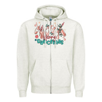 Oatmeal Heather merry dancemas christmas ballet Zipper Hoodie - MaliasSmallBusiness