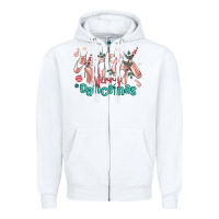White merry dancemas christmas ballet Zipper Hoodie - MaliasSmallBusiness