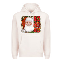 Pale Pink christmas ho ho ho santa clause Premium Hoodie - AdoDesignShop
