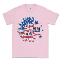 Bubblegum Pink land of the free because of the brave Classic Tee - MaliasSmallBusiness