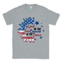 Heather Grey land of the free because of the brave Classic Tee - MaliasSmallBusiness