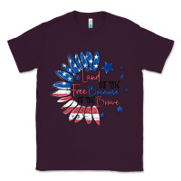 Plum land of the free because of the brave Classic Tee - MaliasSmallBusiness