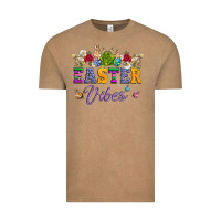 Vintage Coffee easter vibes and butterfly with bunny and flowers Vintage Tee - Artiststas