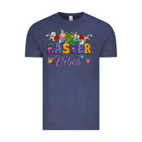 Vintage Denim easter vibes and butterfly with bunny and flowers Vintage Tee - Artiststas