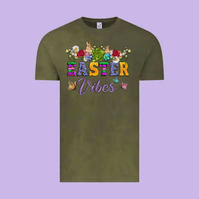 Easter Vibes And Butterfly With Bunny And Flowers Vintage Tee Designed By Artiststas