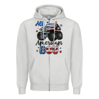 Dove Grey all american boy Zipper Hoodie - MaliasSmallBusiness