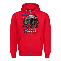 Red all american boy Zipper Hoodie - MaliasSmallBusiness