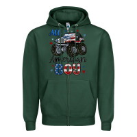 Sports Green all american boy Zipper Hoodie - MaliasSmallBusiness